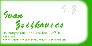 ivan zsifkovics business card